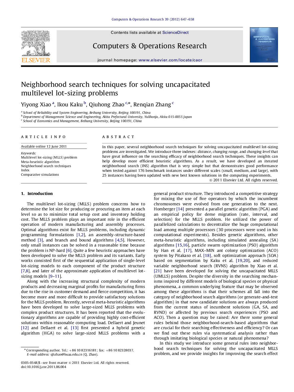 Neighborhood search techniques for solving uncapacitated multilevel lot-sizing problems