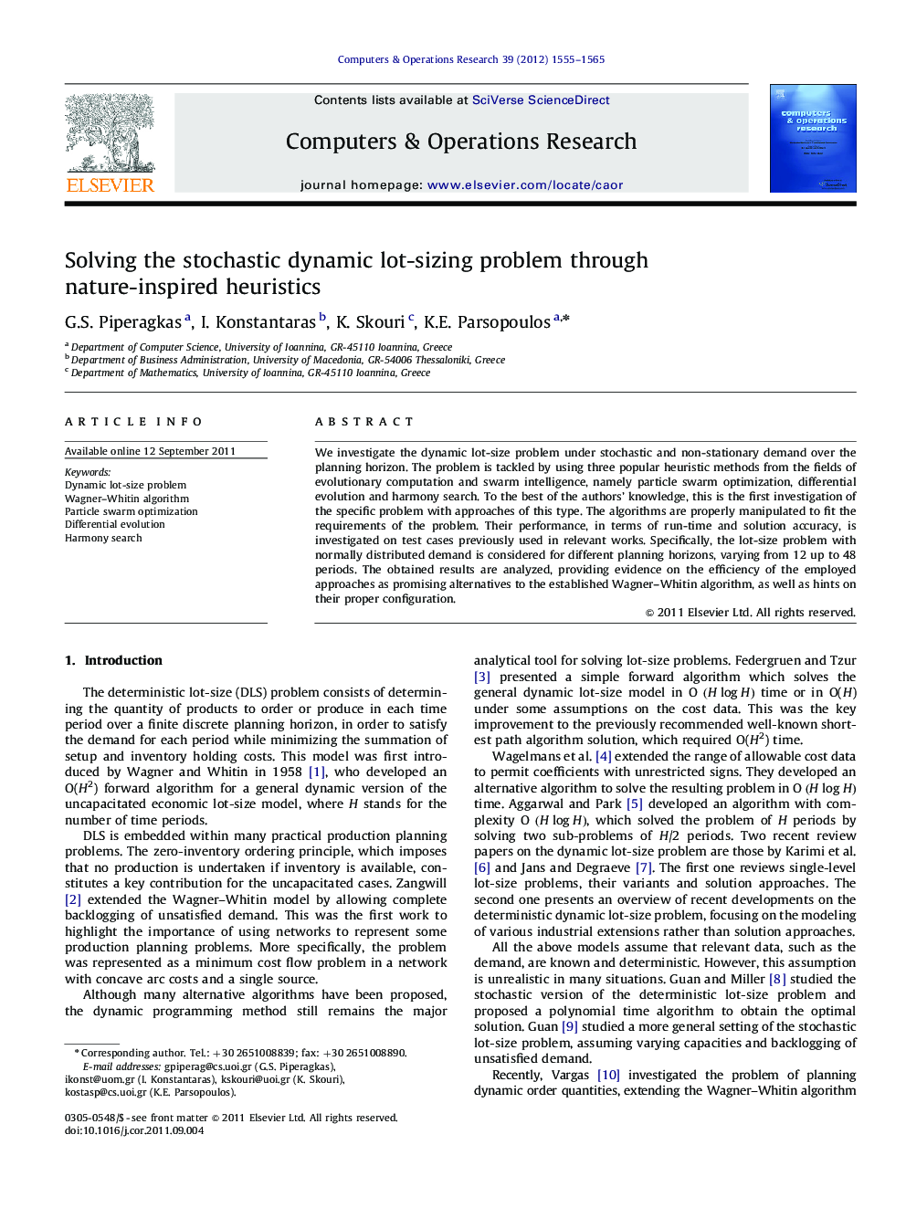 Solving the stochastic dynamic lot-sizing problem through nature-inspired heuristics