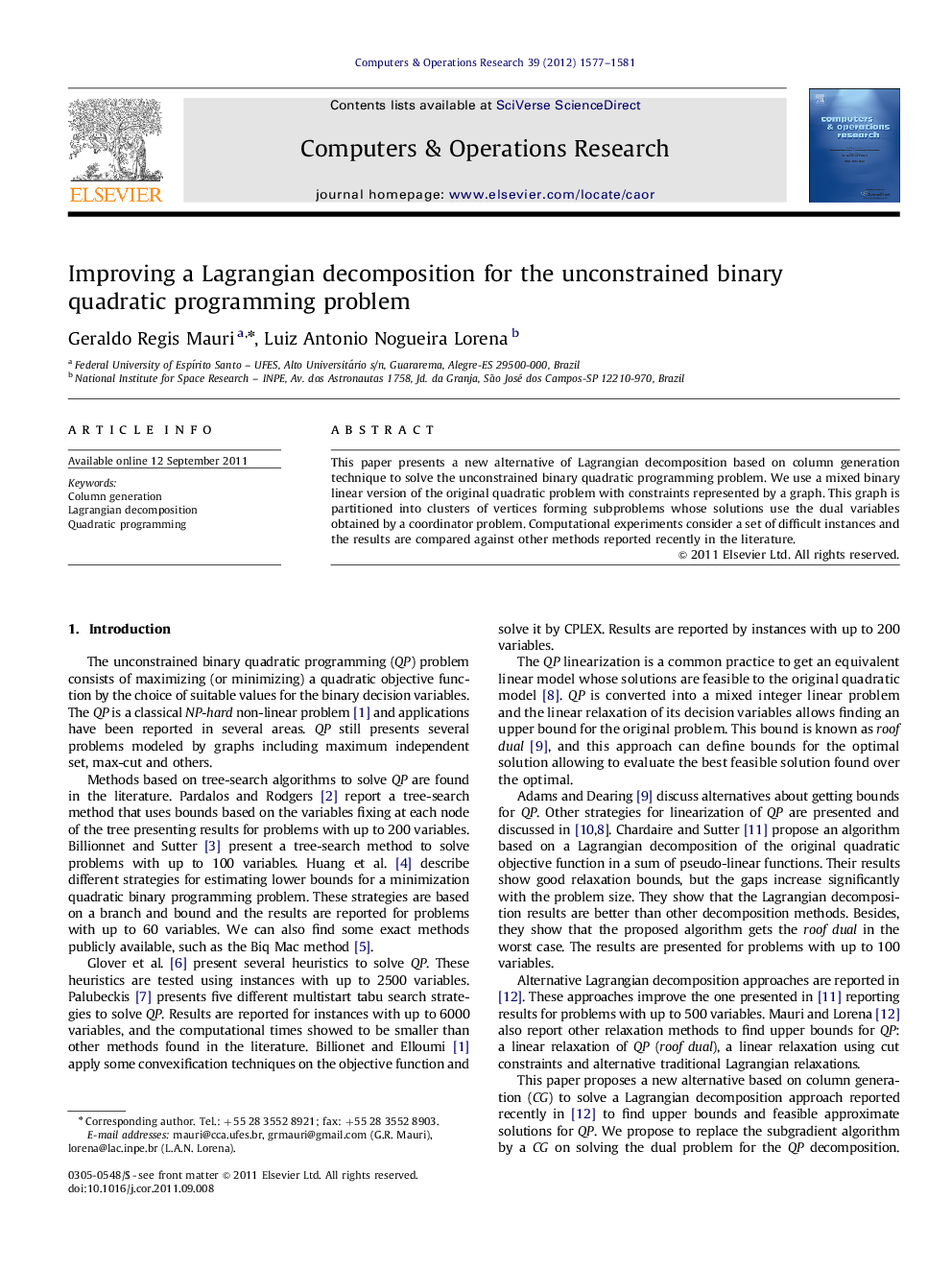Improving a Lagrangian decomposition for the unconstrained binary quadratic programming problem