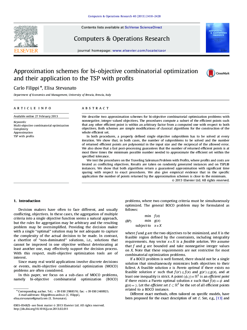 Approximation schemes for bi-objective combinatorial optimization and their application to the TSP with profits