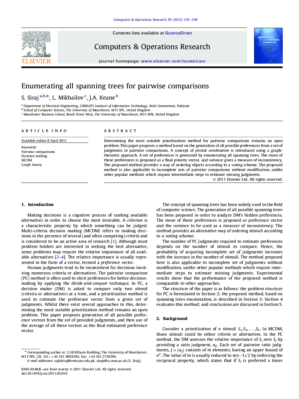 Enumerating all spanning trees for pairwise comparisons