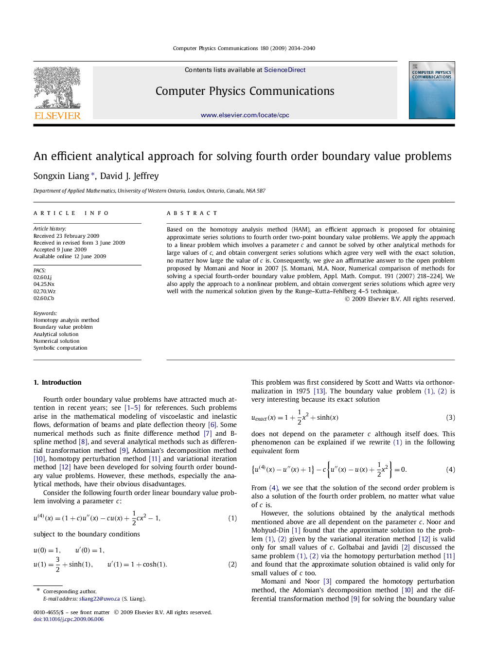 An efficient analytical approach for solving fourth order boundary value problems