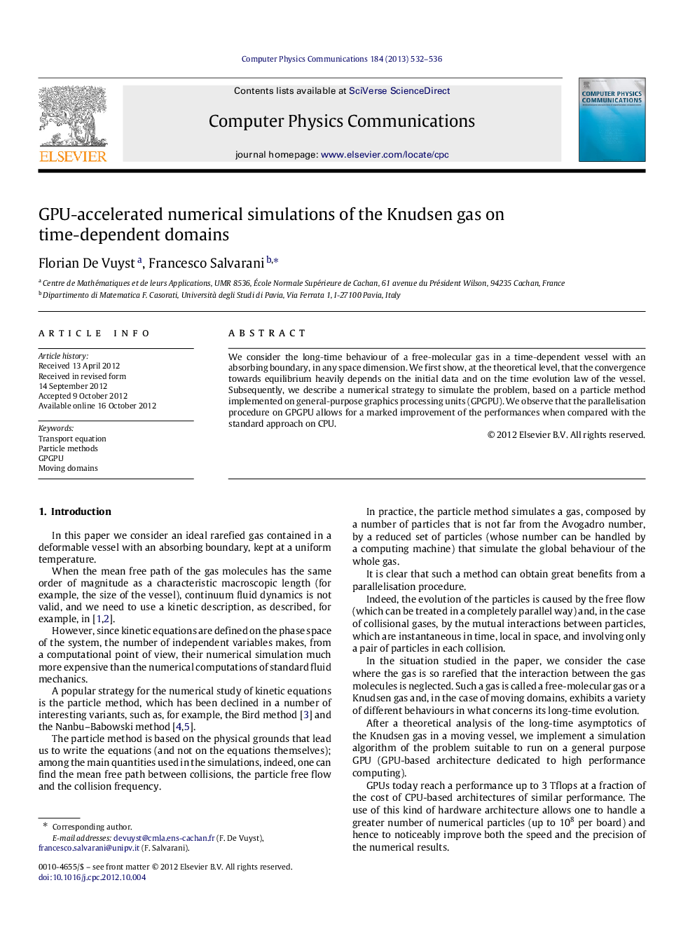 GPU-accelerated numerical simulations of the Knudsen gas on time-dependent domains