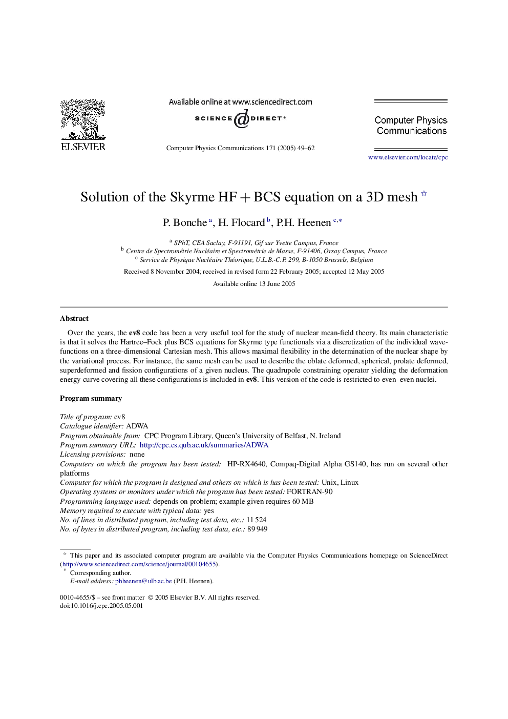 Solution of the Skyrme HFÂ +Â BCS equation on a 3D mesh