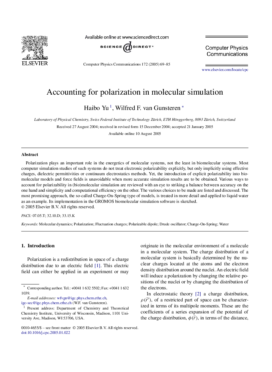 Accounting for polarization in molecular simulation