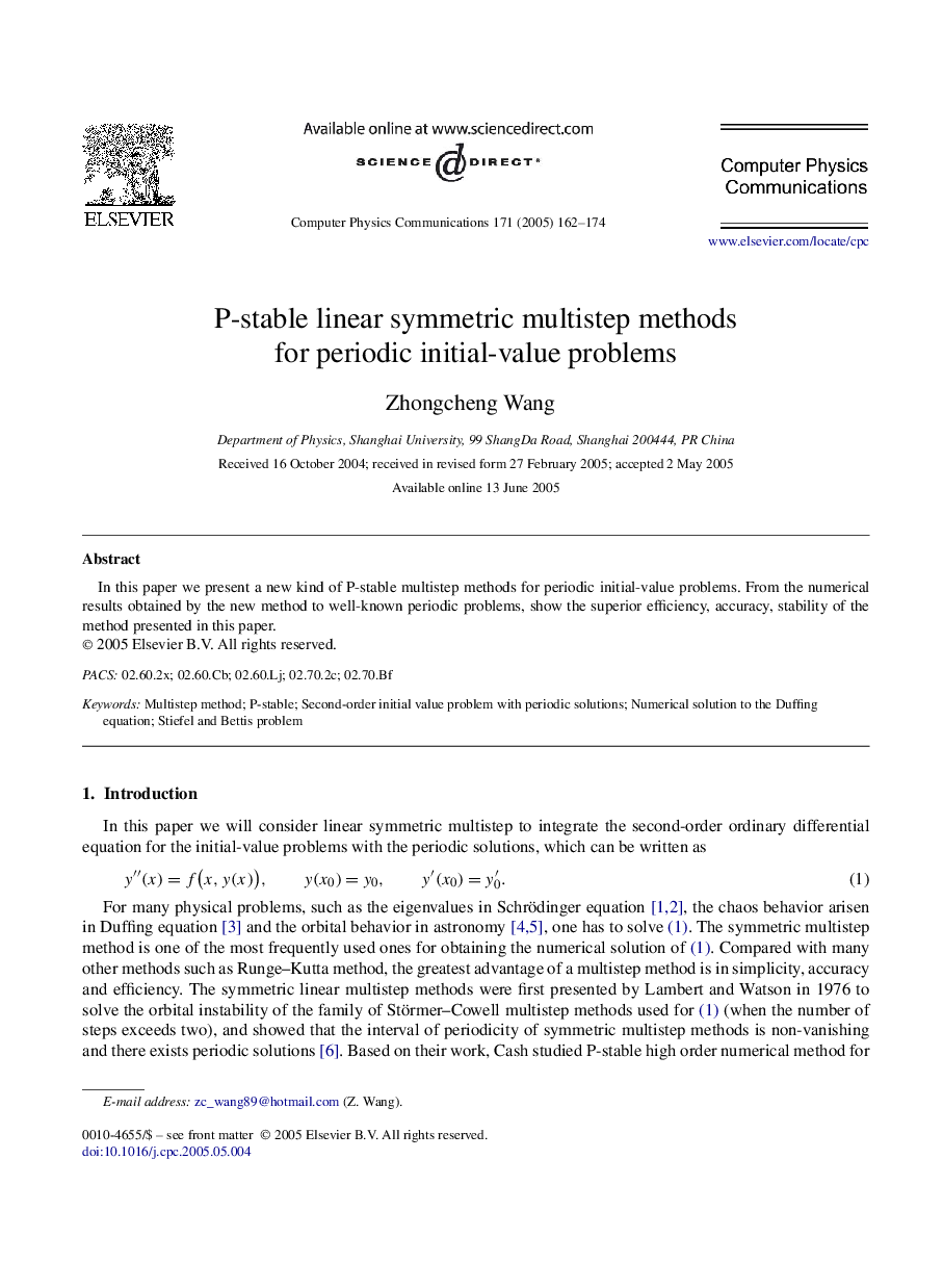 P-stable linear symmetric multistep methods for periodic initial-value problems