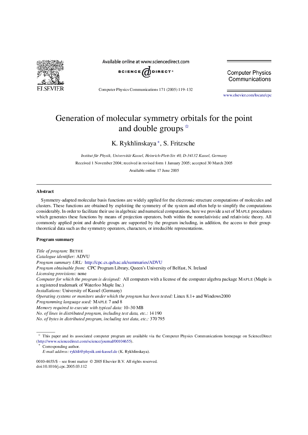 Generation of molecular symmetry orbitals for the point and double groups