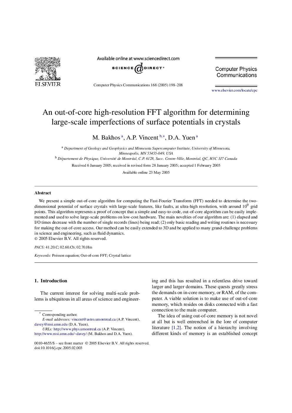 An out-of-core high-resolution FFT algorithm for determining large-scale imperfections of surface potentials in crystals