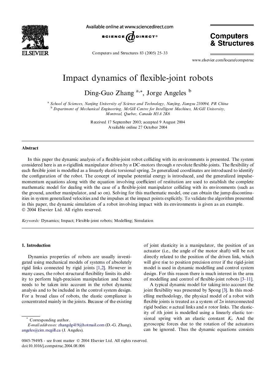 Impact dynamics of flexible-joint robots