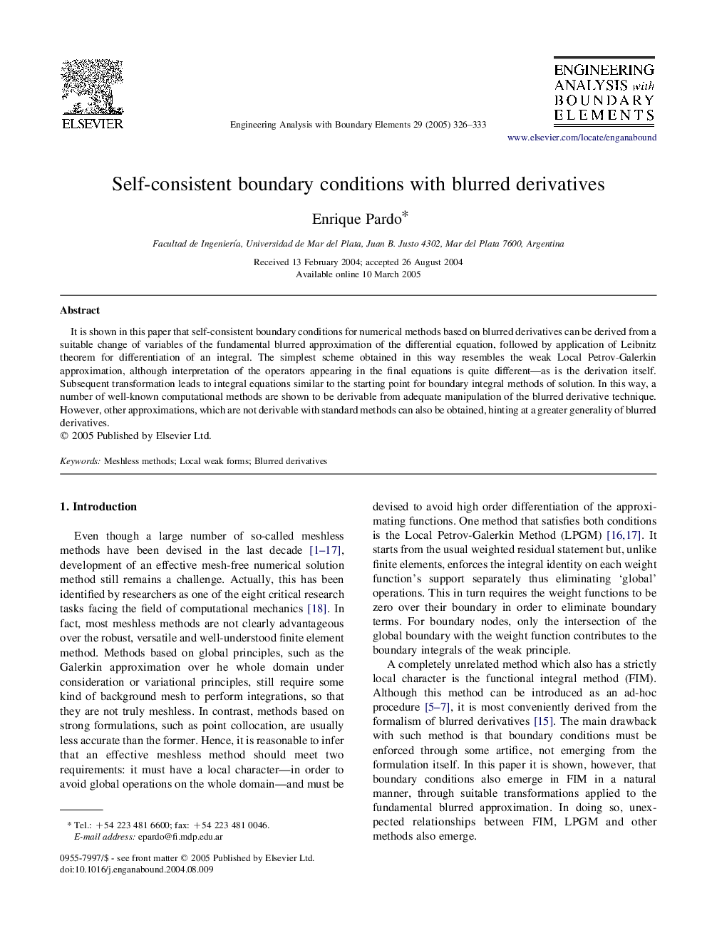 Self-consistent boundary conditions with blurred derivatives