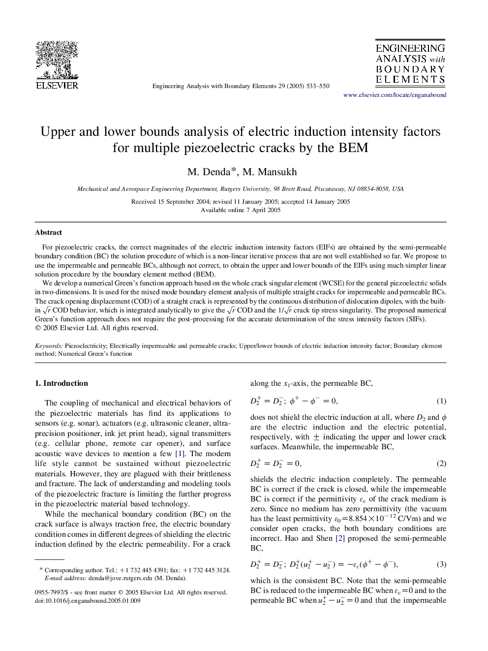 Upper and lower bounds analysis of electric induction intensity factors for multiple piezoelectric cracks by the BEM