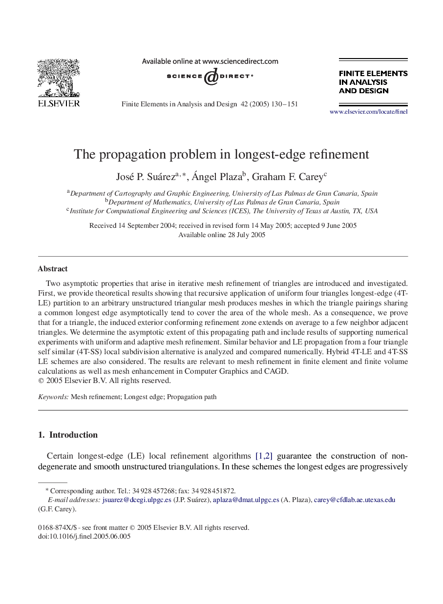 The propagation problem in longest-edge refinement