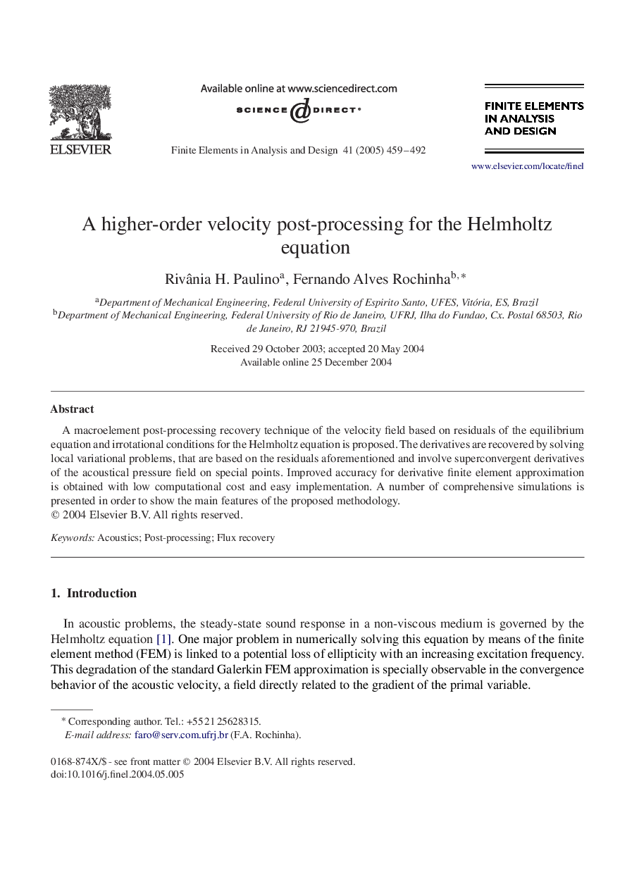 A higher-order velocity post-processing for the Helmholtz equation