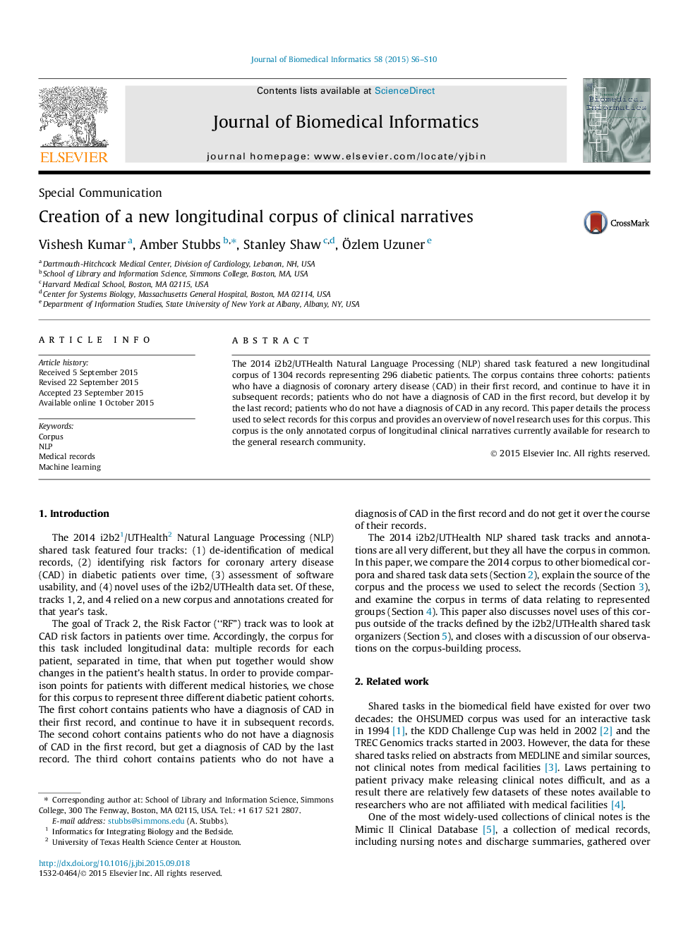 Creation of a new longitudinal corpus of clinical narratives