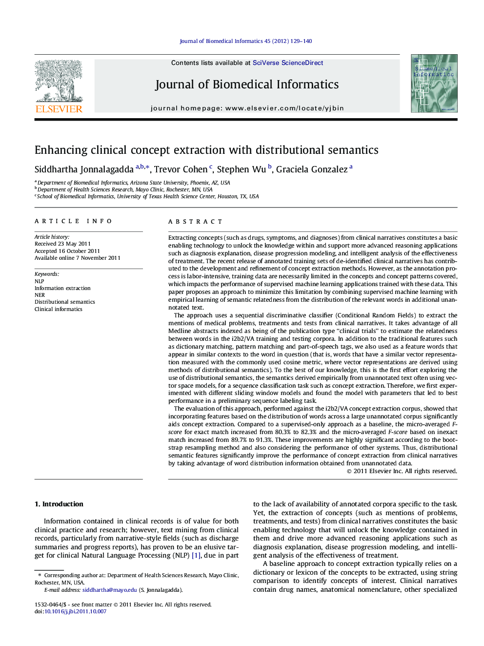 Enhancing clinical concept extraction with distributional semantics