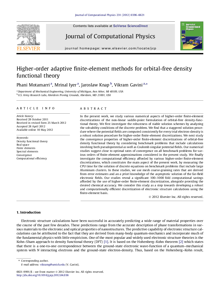 Higher-order adaptive finite-element methods for orbital-free density functional theory