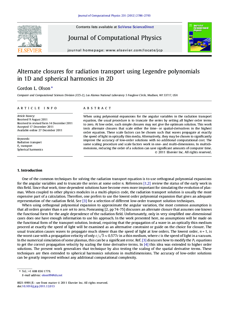 Alternate closures for radiation transport using Legendre polynomials in 1D and spherical harmonics in 2D