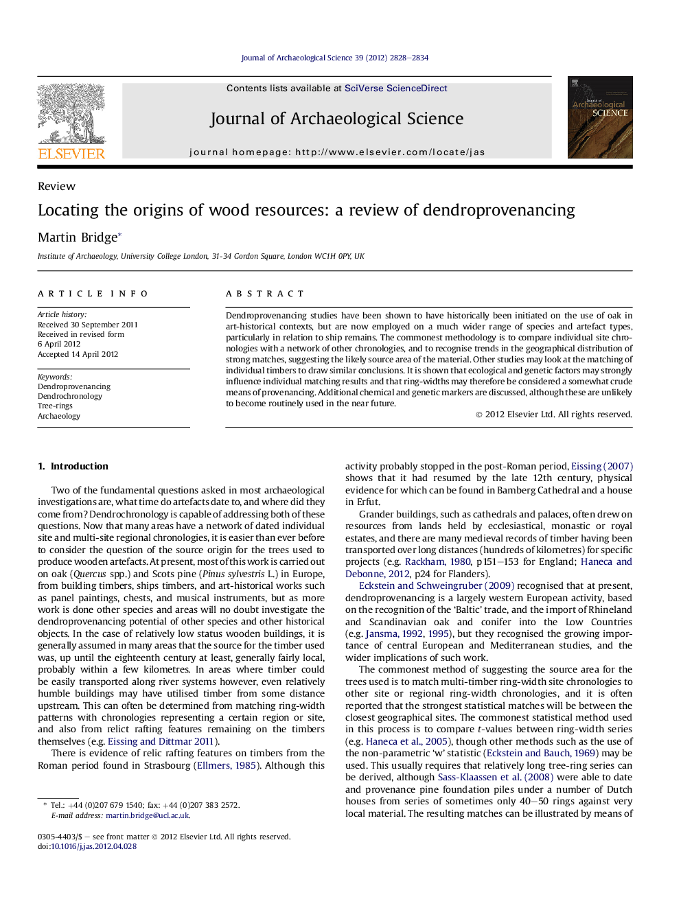 Locating the origins of wood resources: a review of dendroprovenancing