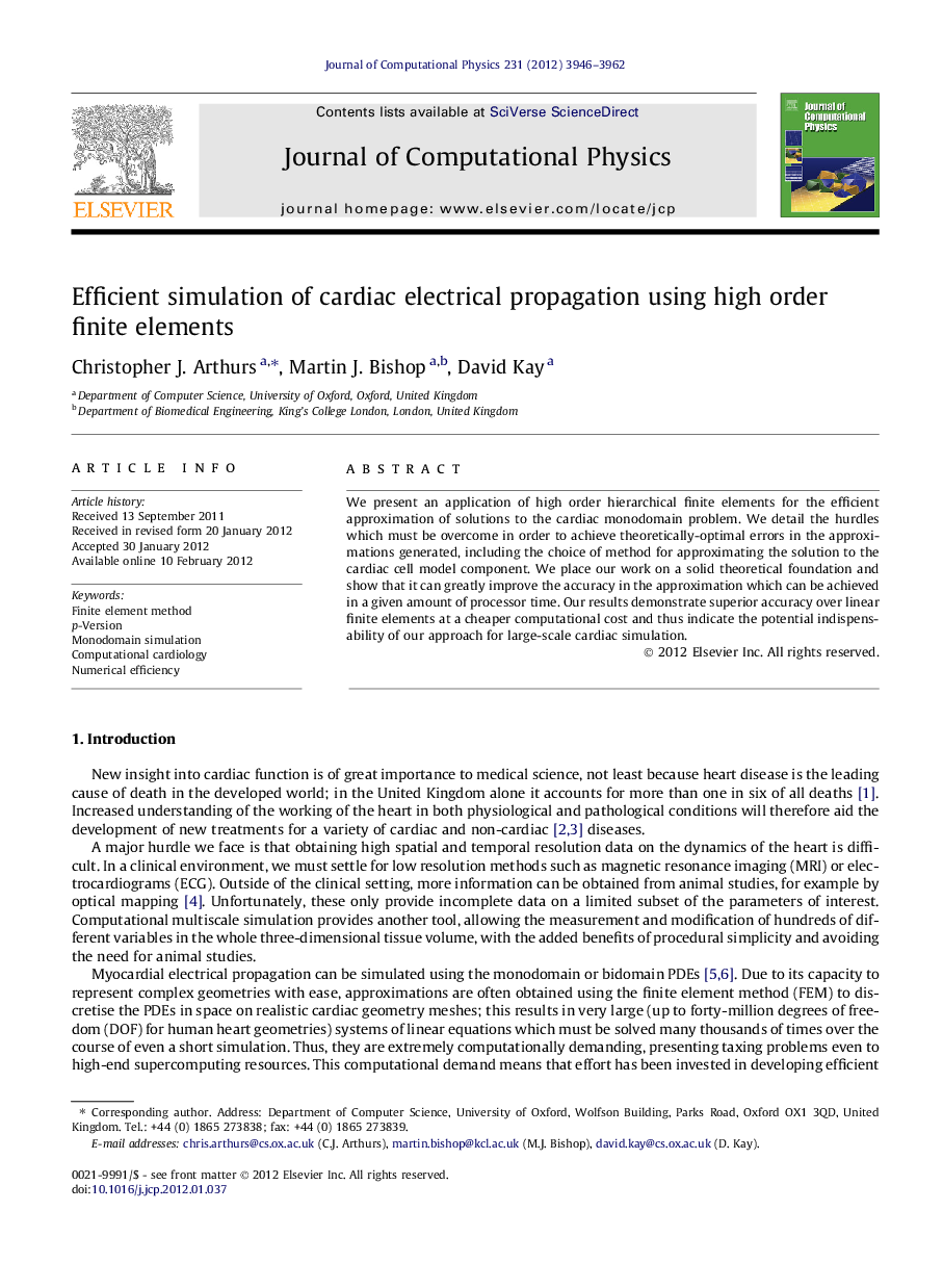 Efficient simulation of cardiac electrical propagation using high order finite elements