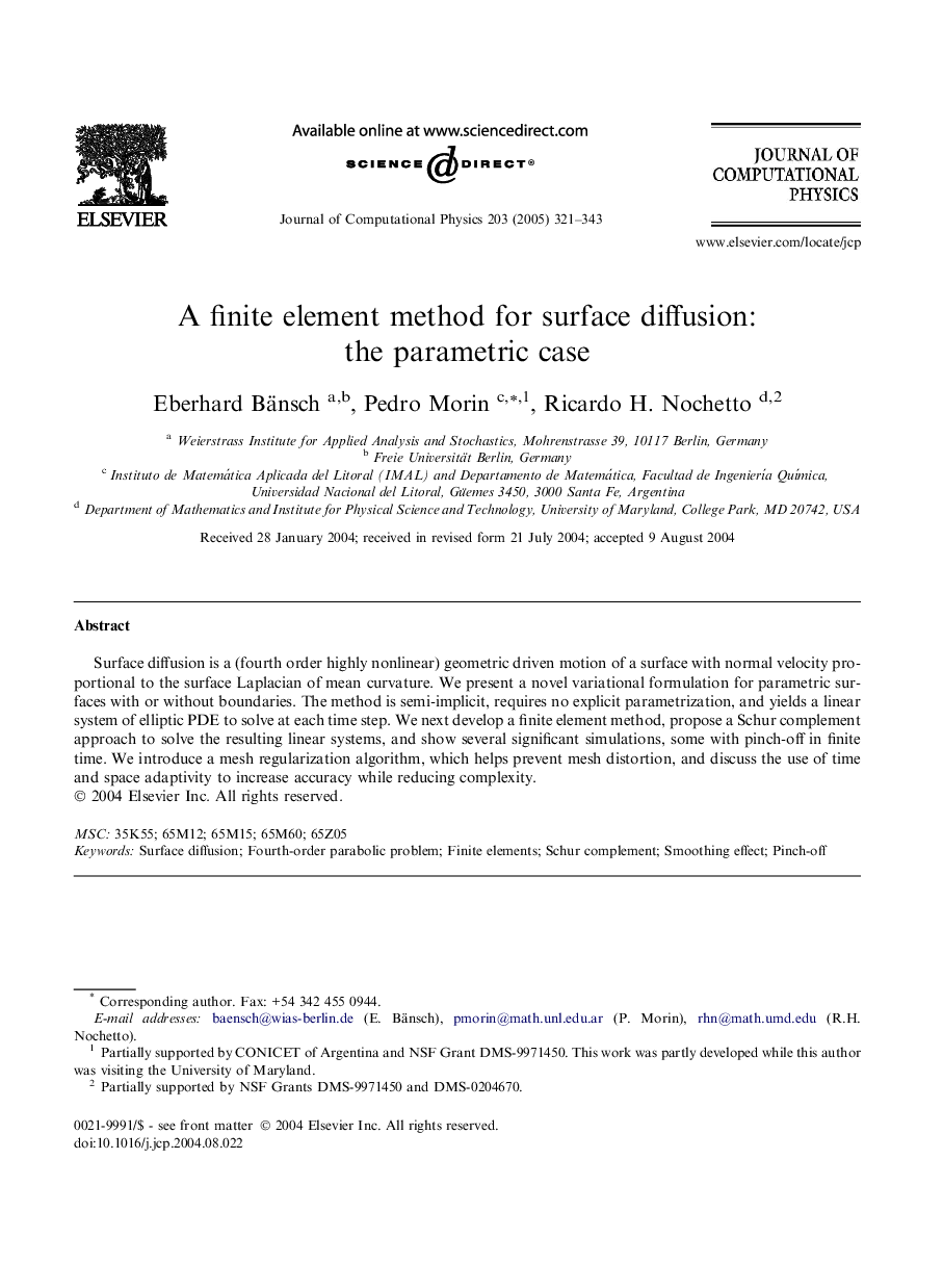 A finite element method for surface diffusion: the parametric case