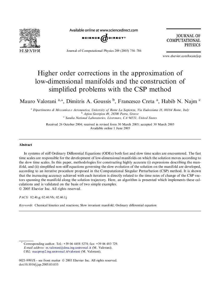 Higher order corrections in the approximation of low-dimensional manifolds and the construction of simplified problems with the CSP method