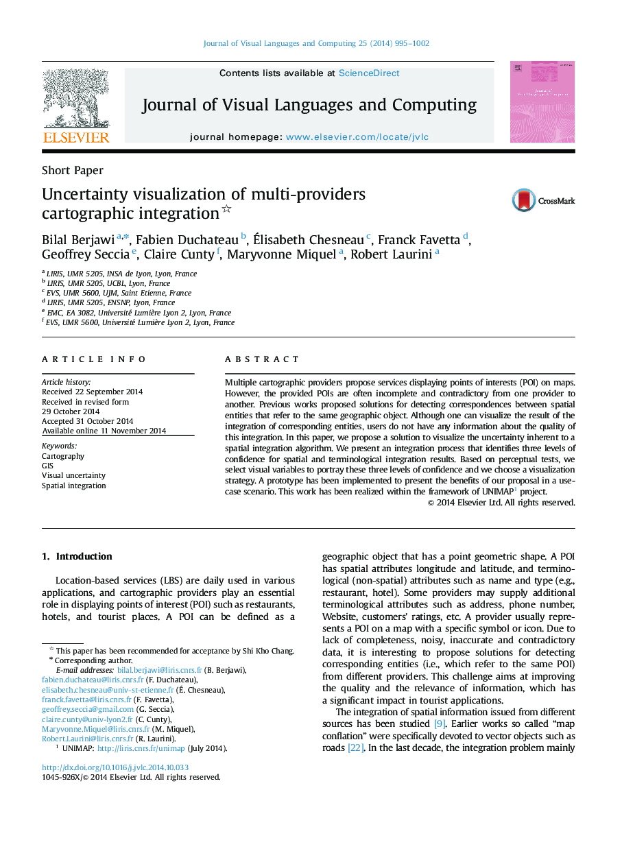 Uncertainty visualization of multi-providers cartographic integration