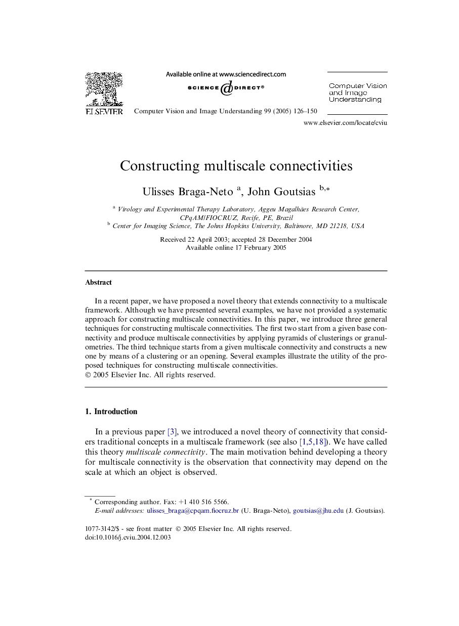 Constructing multiscale connectivities