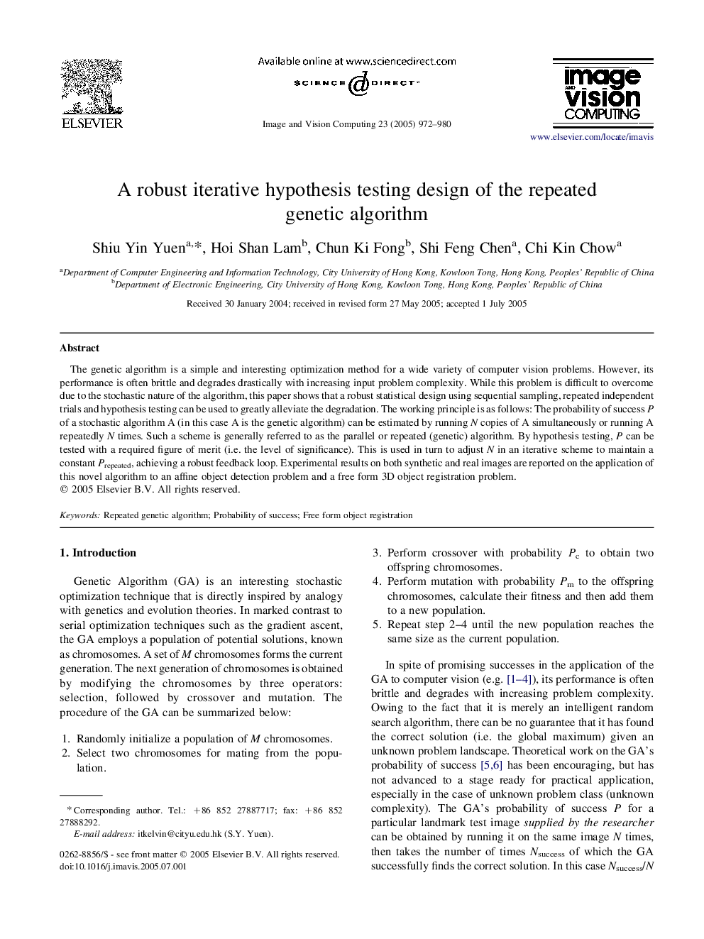 A robust iterative hypothesis testing design of the repeated genetic algorithm