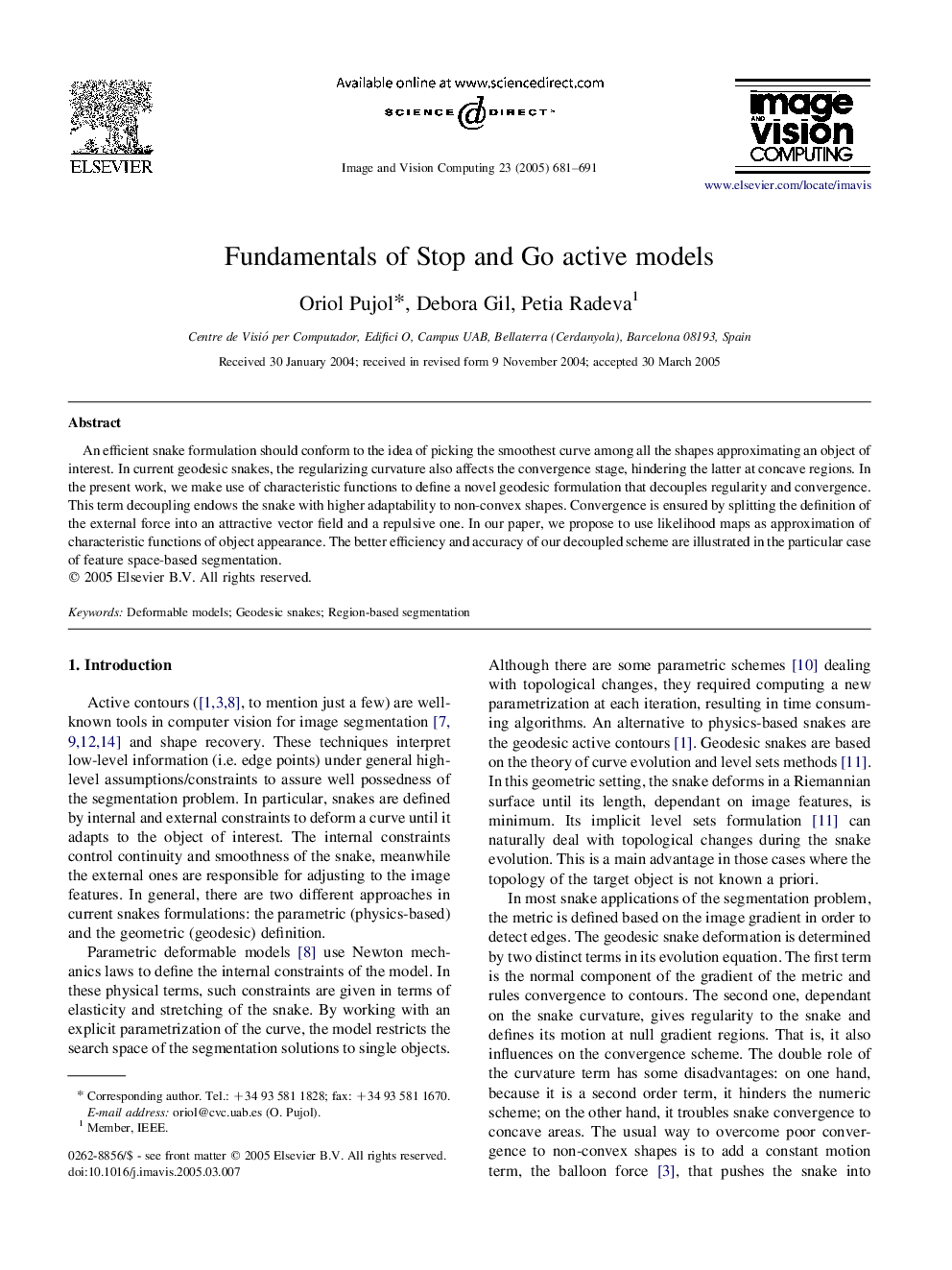 Fundamentals of Stop and Go active models