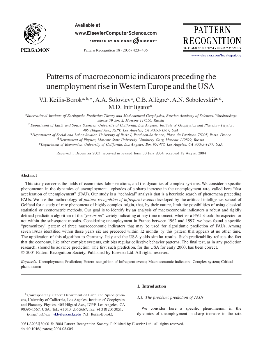 Patterns of macroeconomic indicators preceding the unemployment rise in Western Europe and the USA