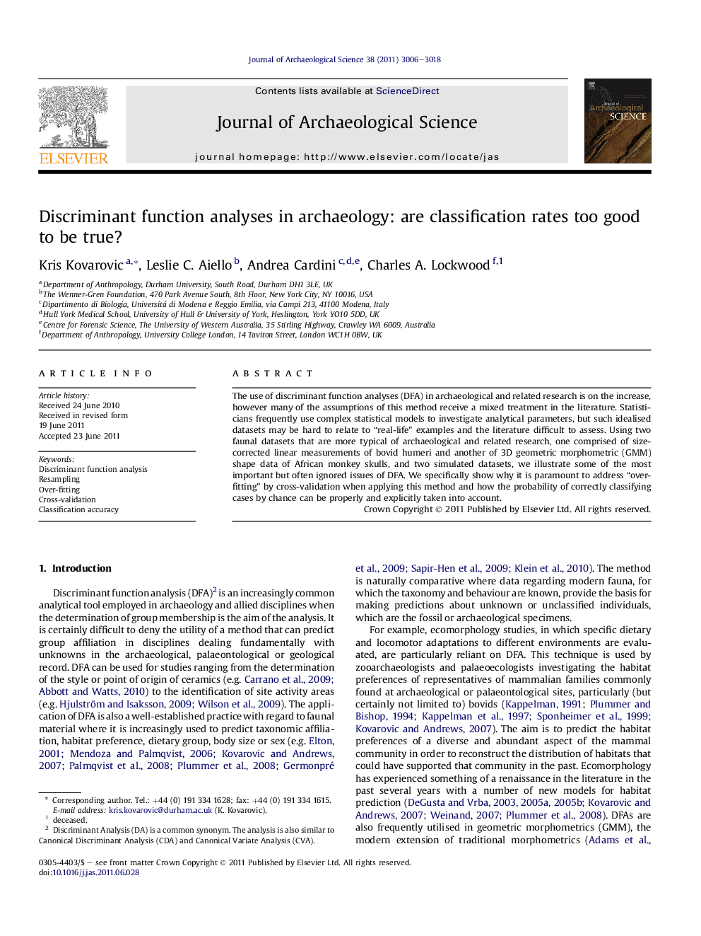 Discriminant function analyses in archaeology: are classification rates too good to be true?