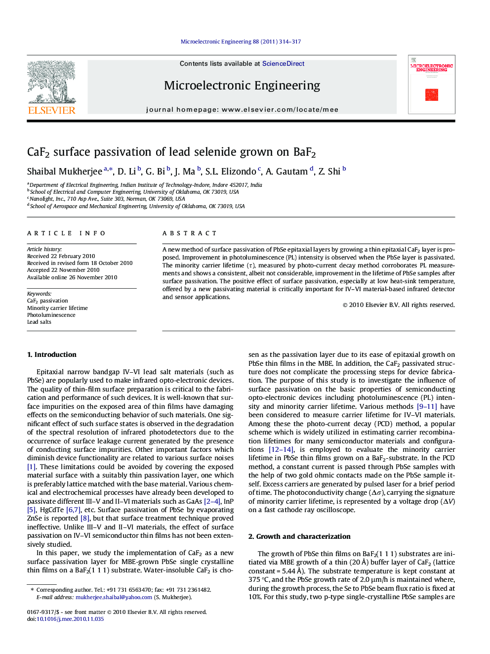 CaF2 surface passivation of lead selenide grown on BaF2