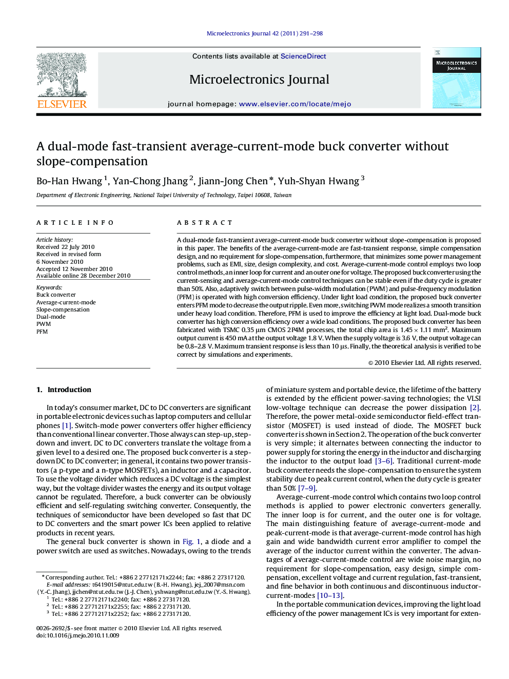 A dual-mode fast-transient average-current-mode buck converter without slope-compensation