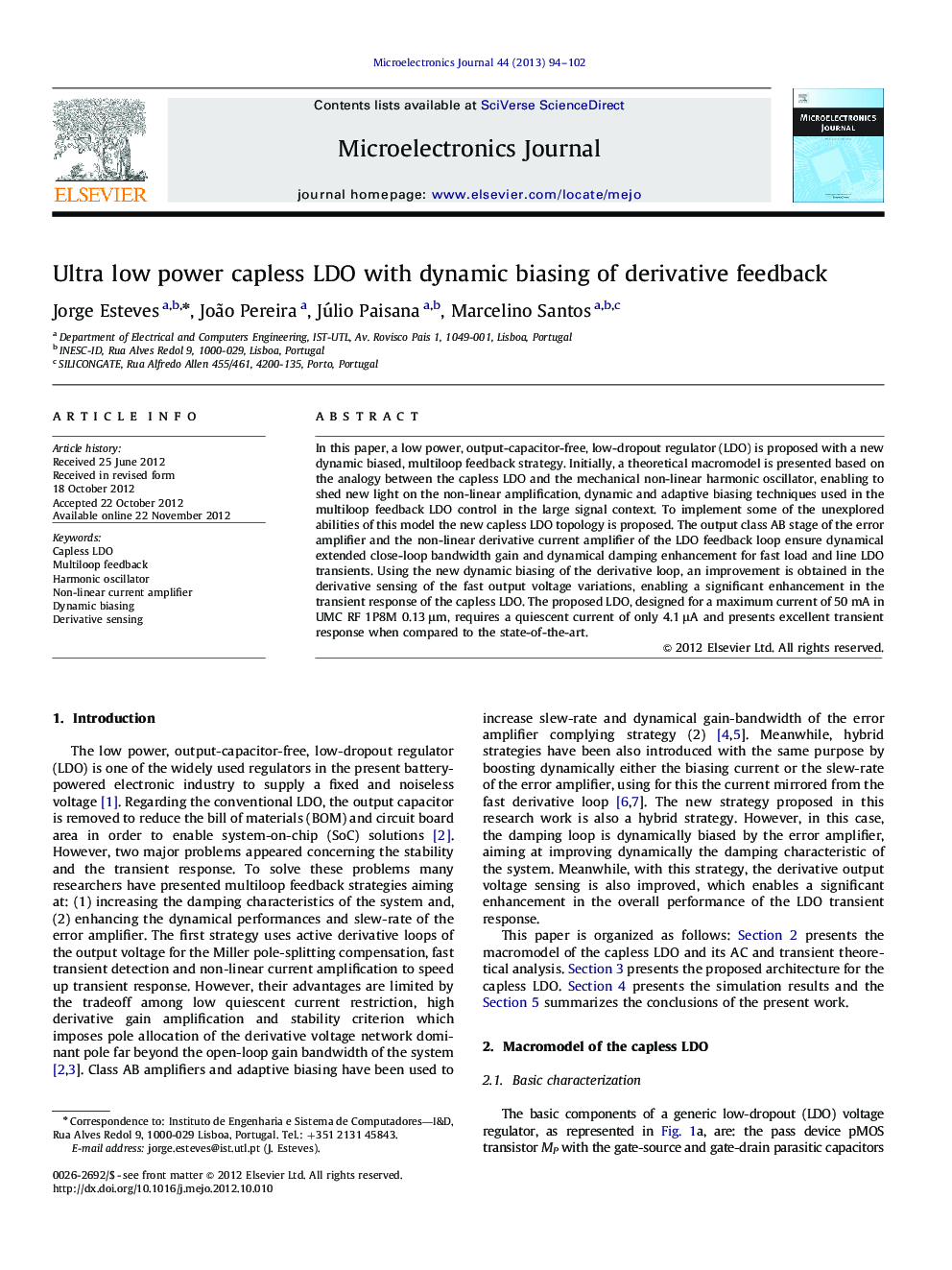 Ultra low power capless LDO with dynamic biasing of derivative feedback