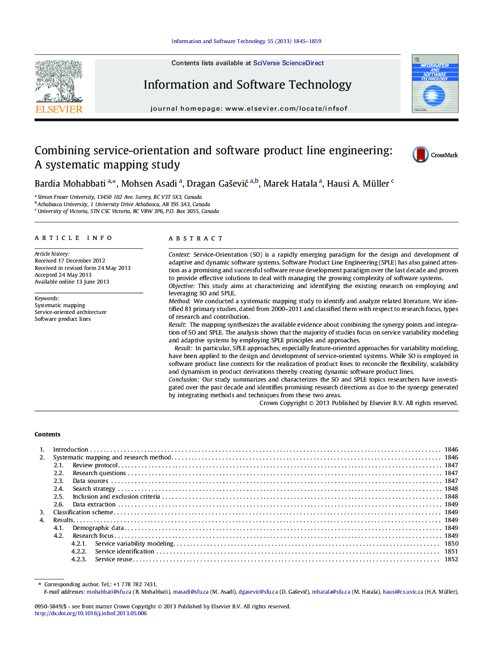 Combining service-orientation and software product line engineering: A systematic mapping study