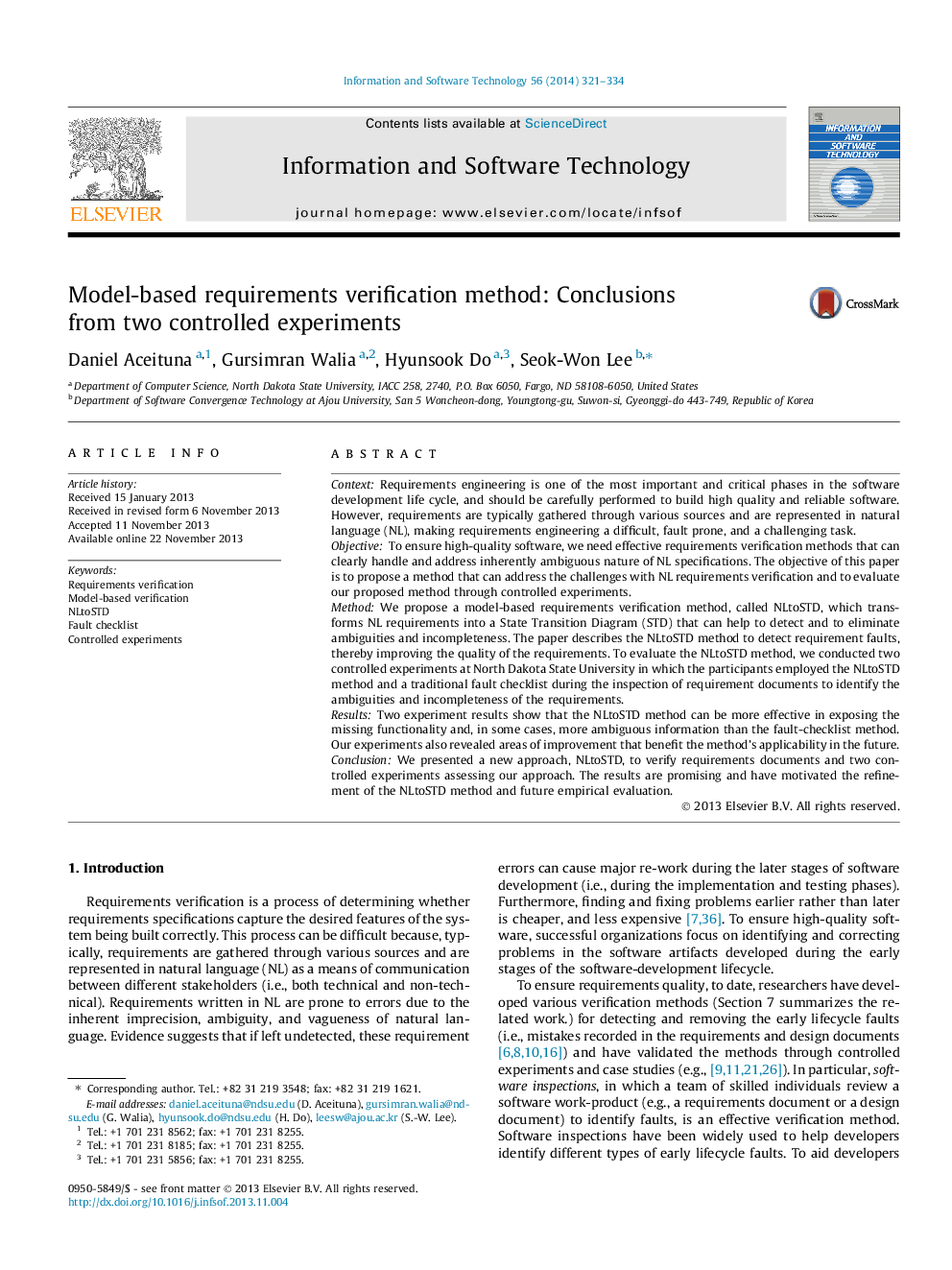 Model-based requirements verification method: Conclusions from two controlled experiments