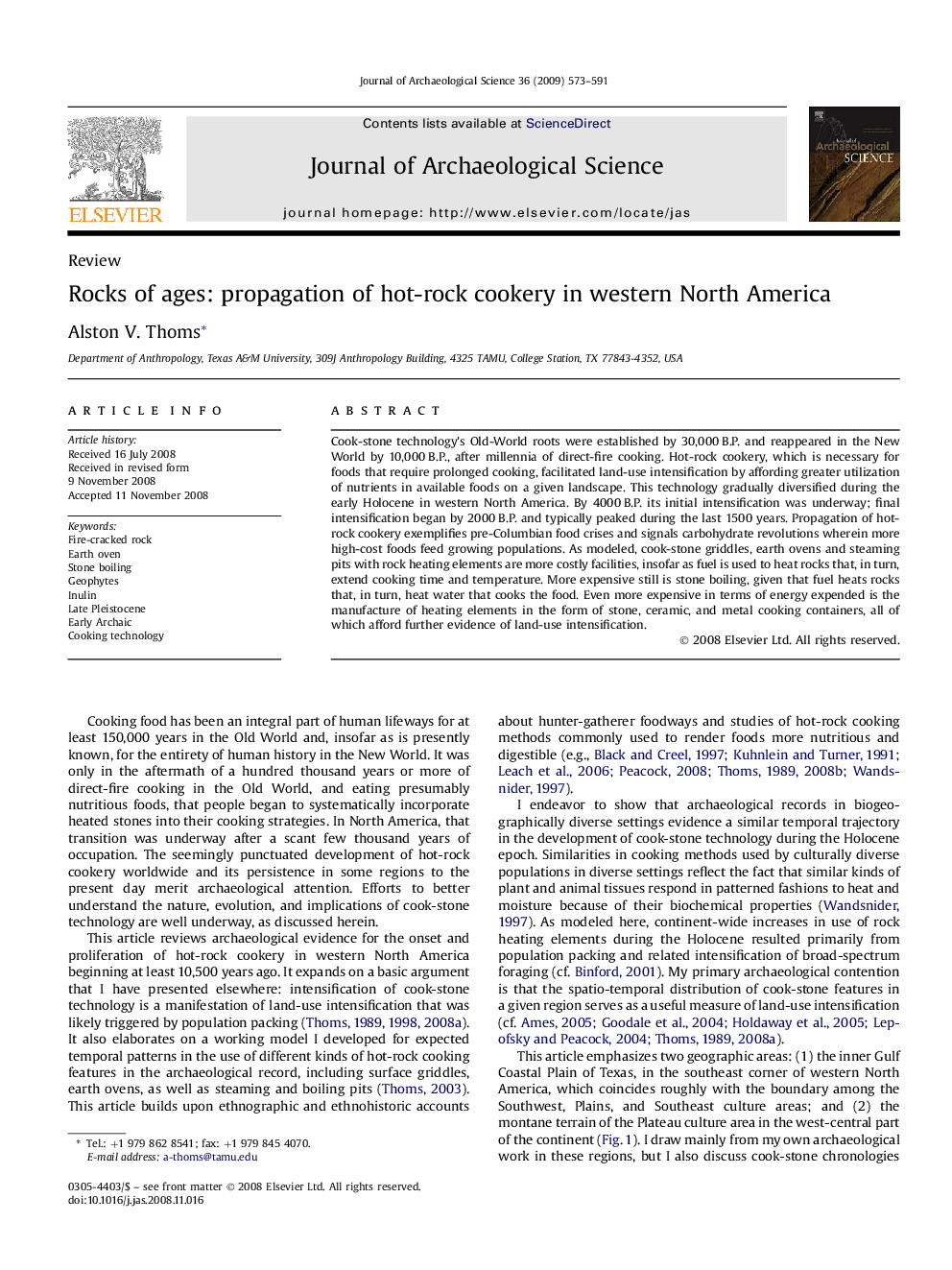 Rocks of ages: propagation of hot-rock cookery in western North America