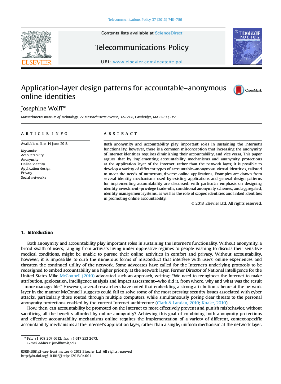 Application-layer design patterns for accountable-anonymous online identities