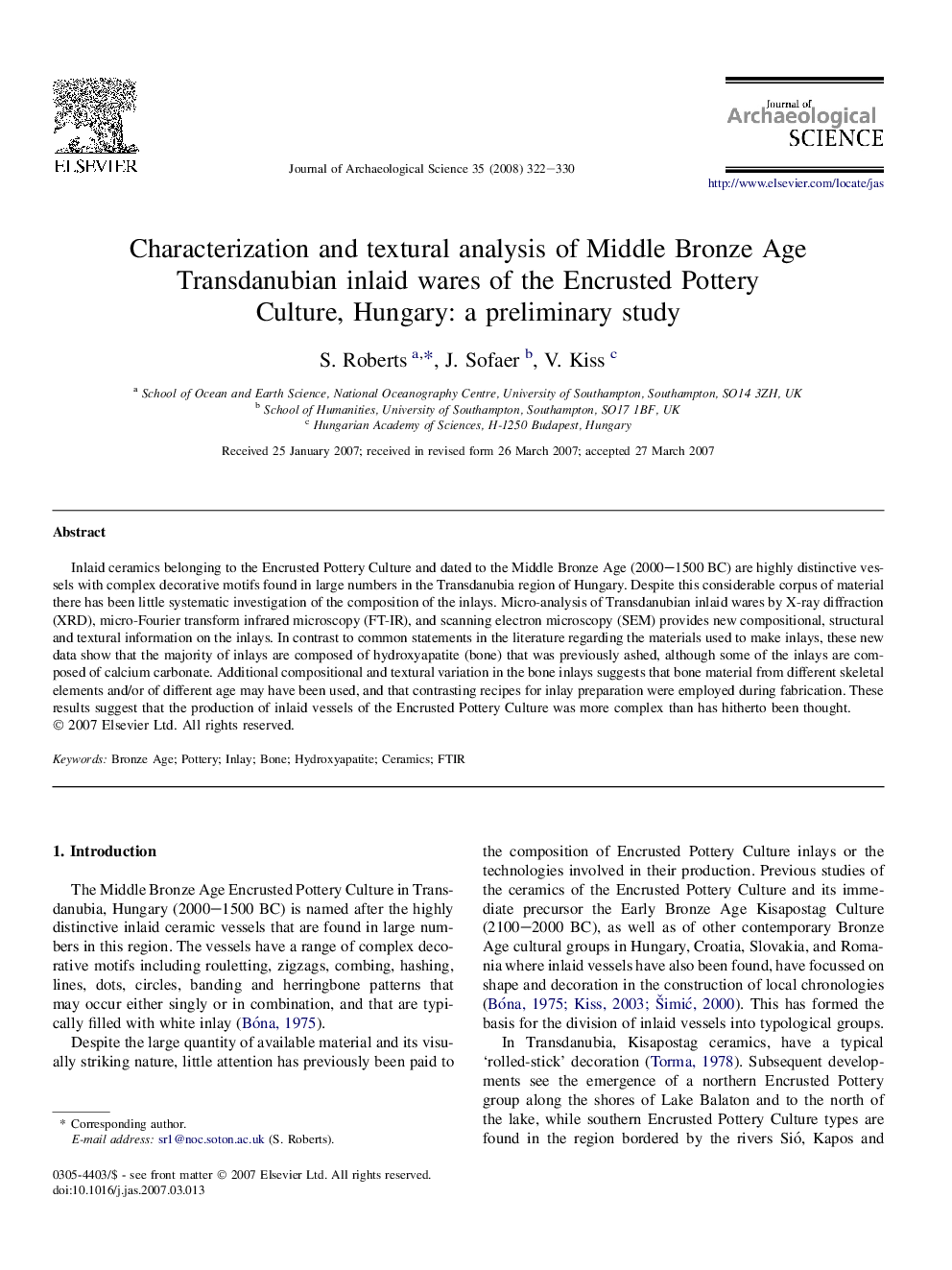 Characterization and textural analysis of Middle Bronze Age Transdanubian inlaid wares of the Encrusted Pottery Culture, Hungary: a preliminary study