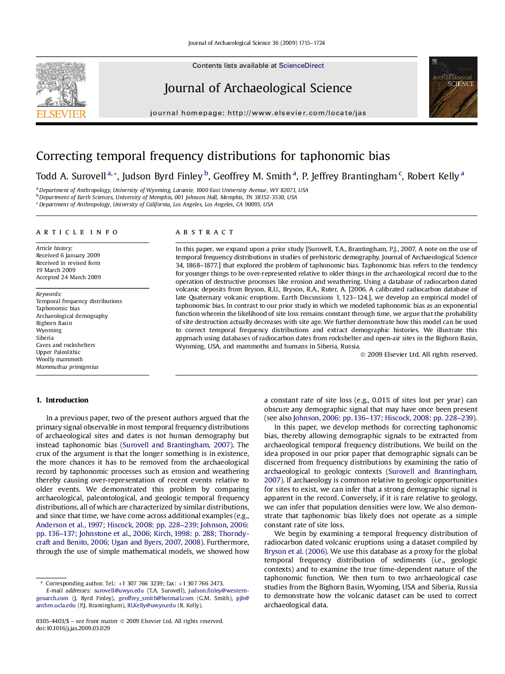 Correcting temporal frequency distributions for taphonomic bias