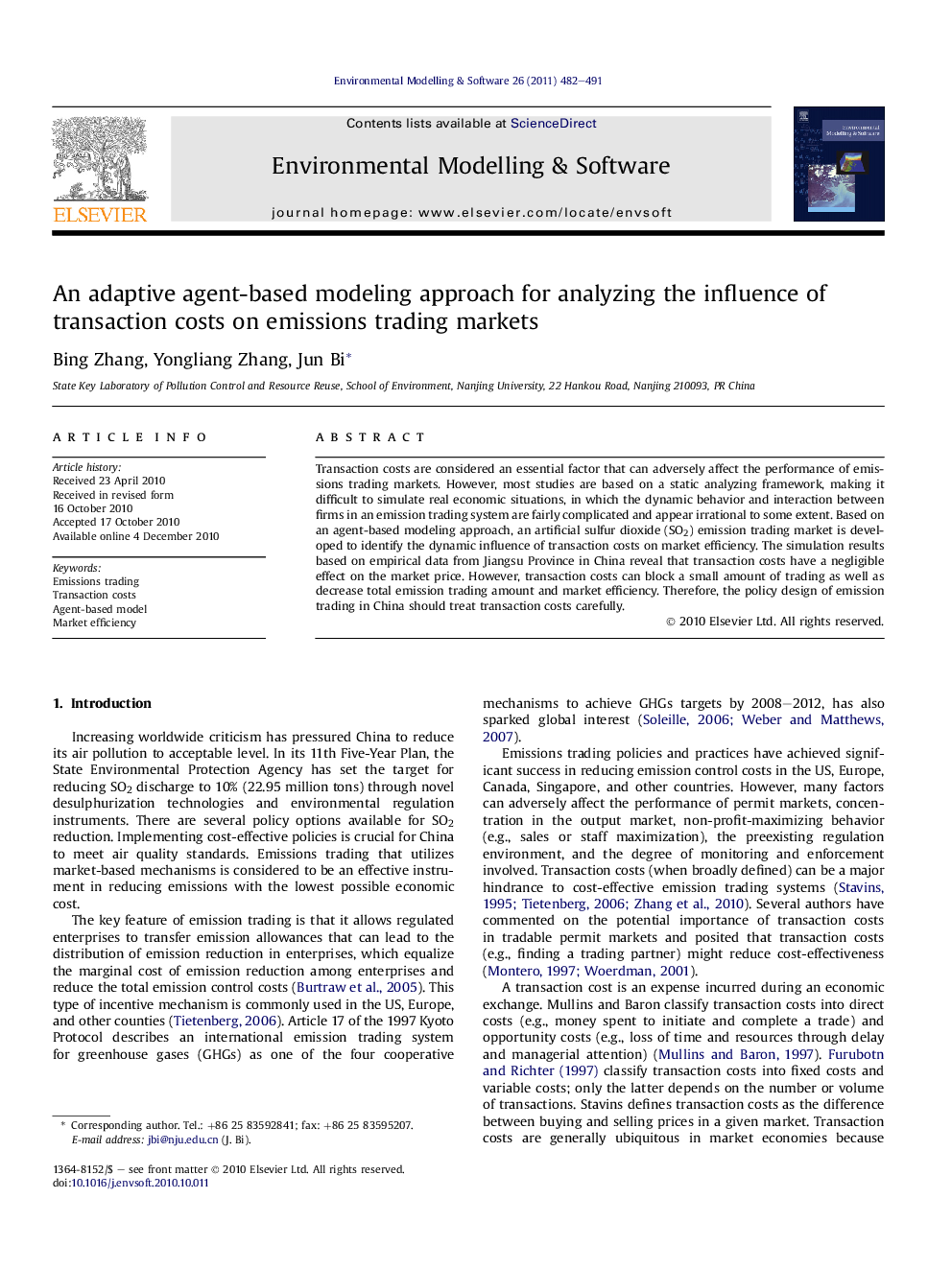 An adaptive agent-based modeling approach for analyzing the influence of transaction costs on emissions trading markets