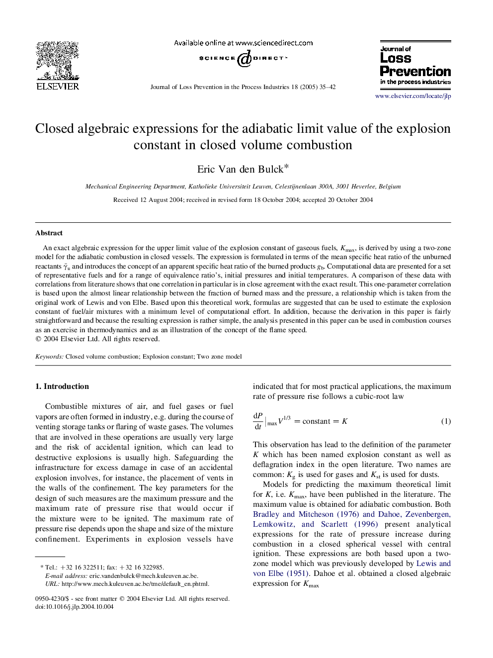 Closed algebraic expressions for the adiabatic limit value of the explosion constant in closed volume combustion