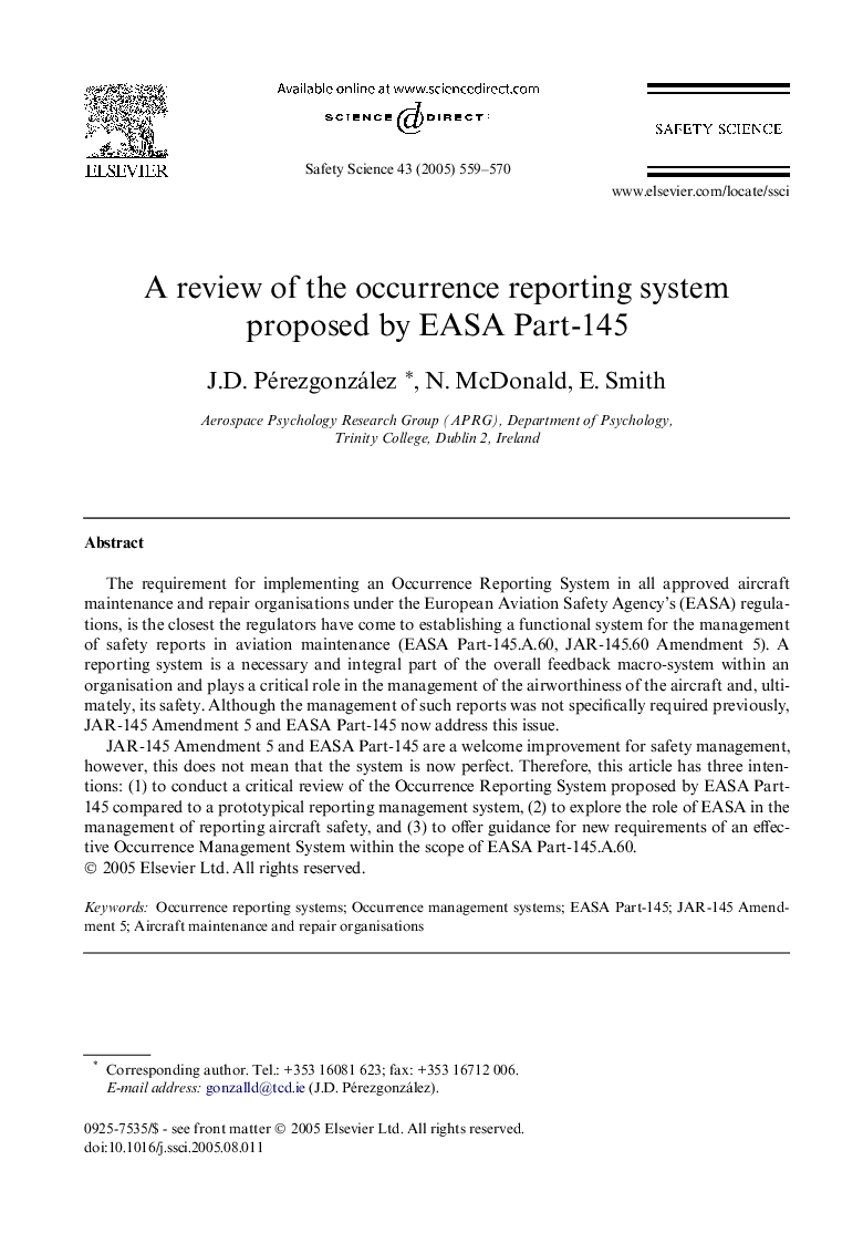 A review of the occurrence reporting system proposed by EASA Part-145