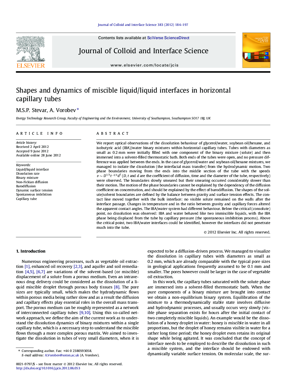 Shapes and dynamics of miscible liquid/liquid interfaces in horizontal capillary tubes