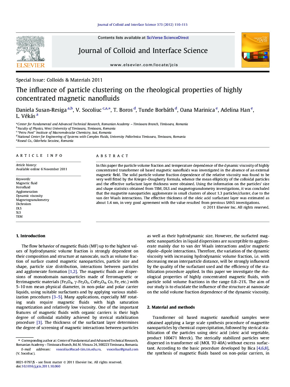 The influence of particle clustering on the rheological properties of highly concentrated magnetic nanofluids