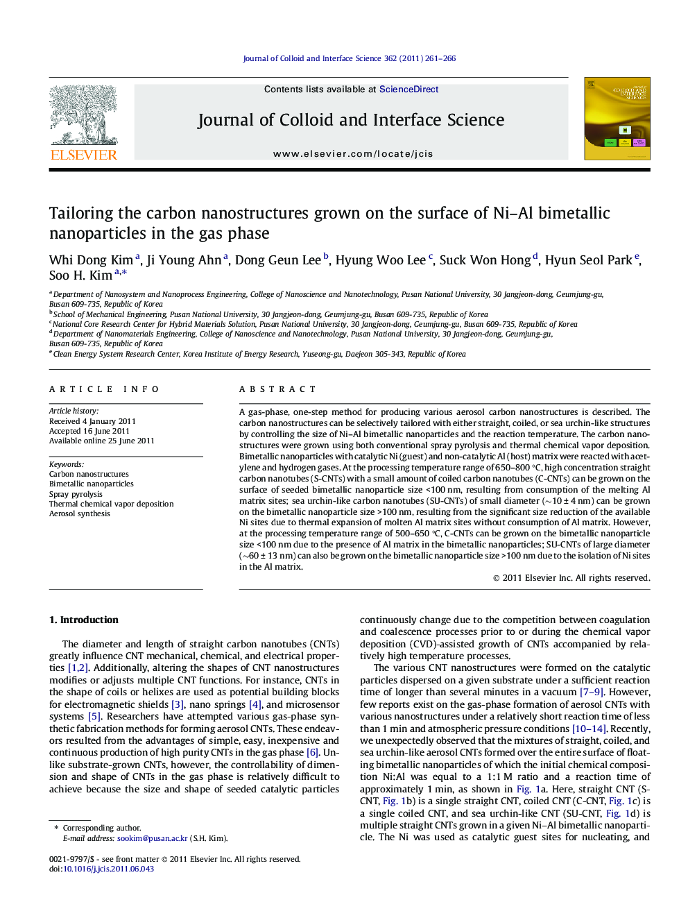 Tailoring the carbon nanostructures grown on the surface of Ni-Al bimetallic nanoparticles in the gas phase