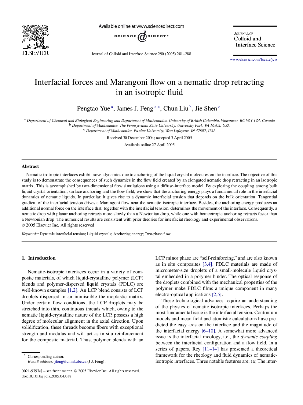 Interfacial forces and Marangoni flow on a nematic drop retracting in an isotropic fluid