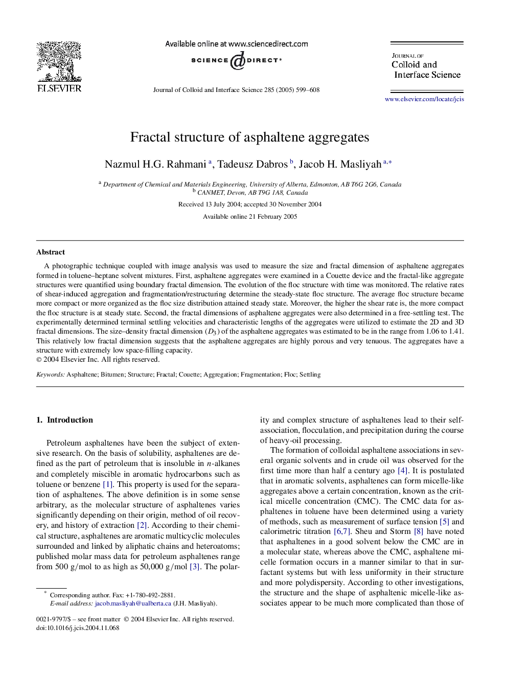 Fractal structure of asphaltene aggregates