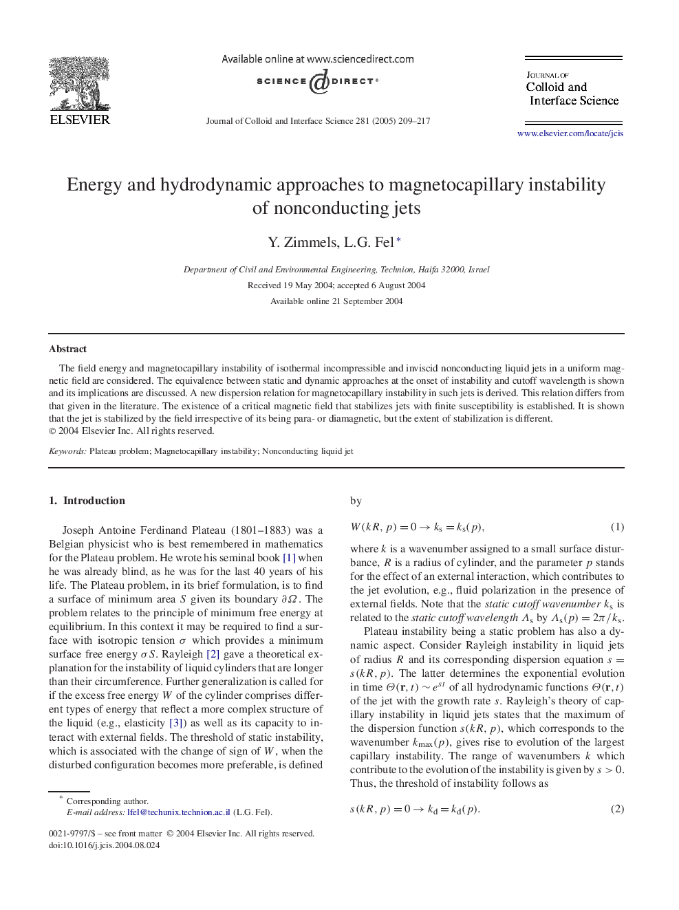 Energy and hydrodynamic approaches to magnetocapillary instability of nonconducting jets