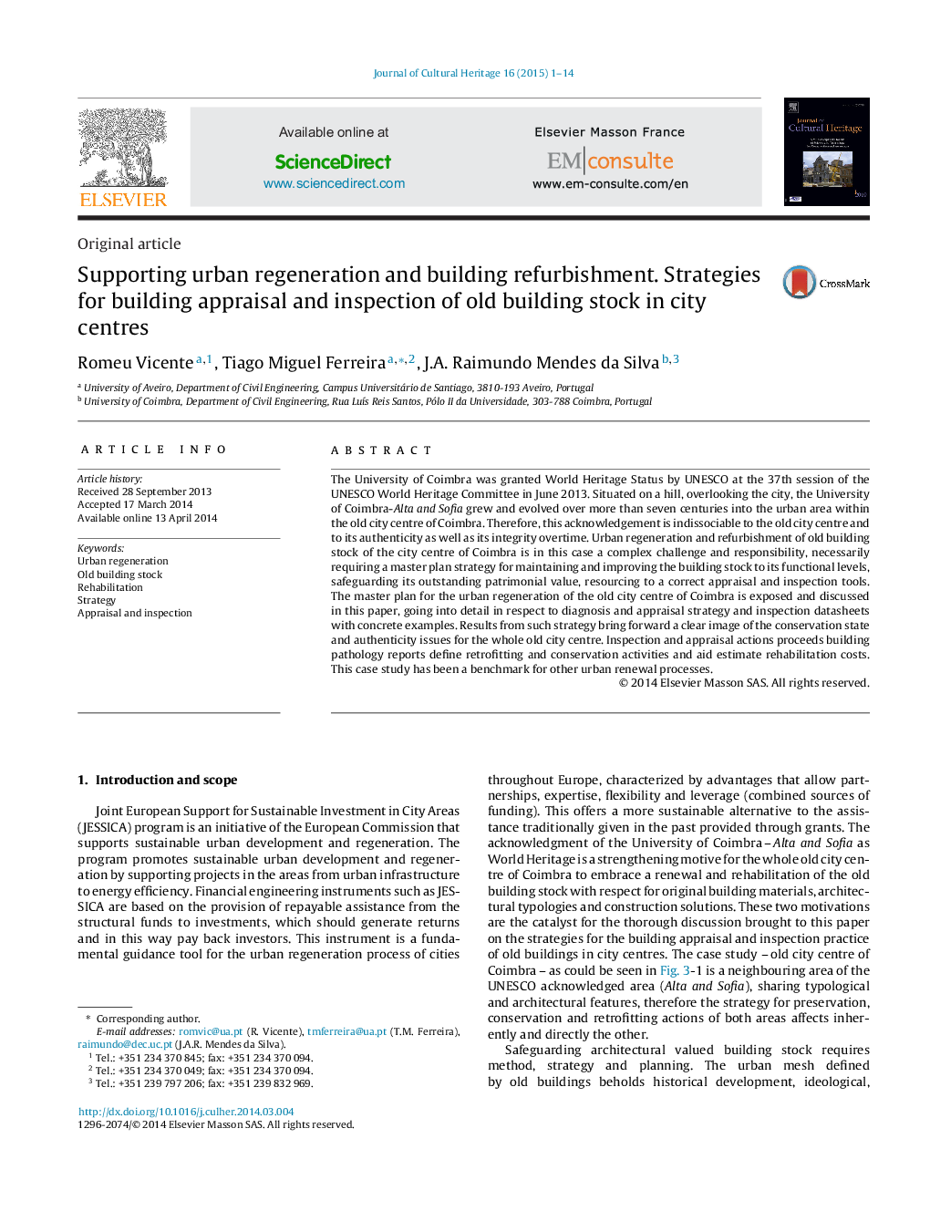 حمایت از بازسازی شهری و بازسازی ساختمان. استراتژی های ارزیابی و بازرسی ساختمان های قدیمی در مراکز شهری 